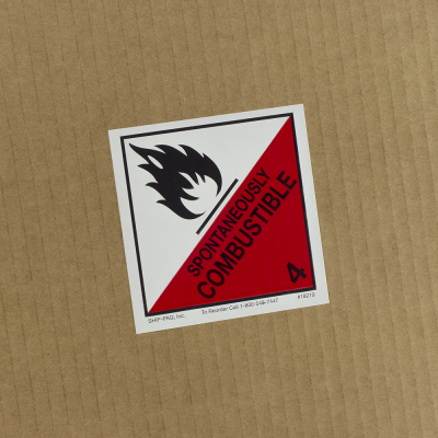 DOT Hazardous Warning Labels - Butt Cut - 18210 - 4x4 Class 4 Spontaneously Combustible.png